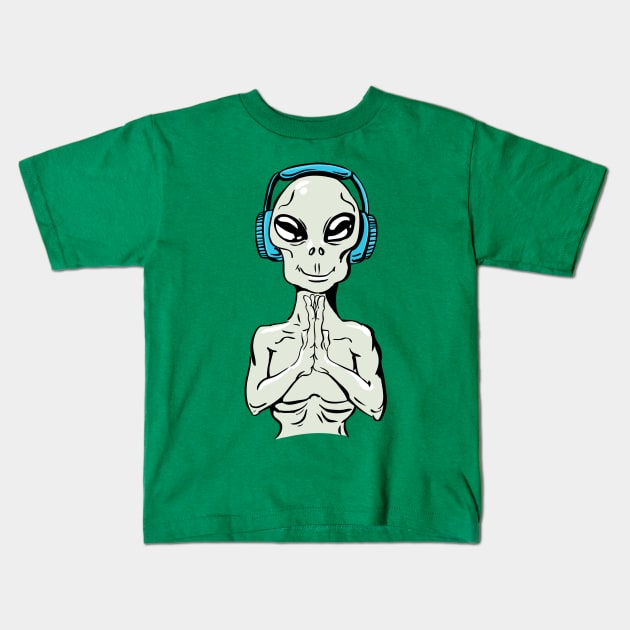 Space music Kids T-Shirt by obite